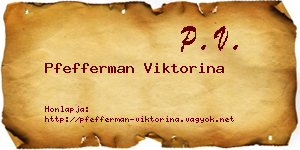 Pfefferman Viktorina névjegykártya
